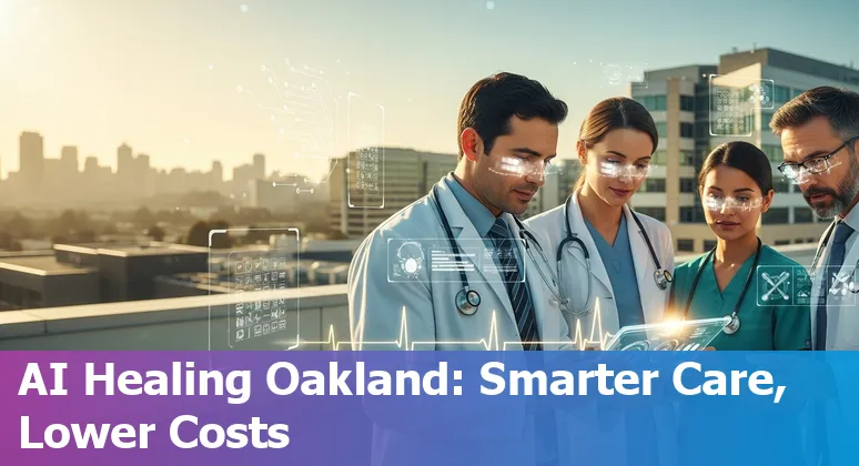 Healthcare AI team meeting about cost savings at an Oakland, California hospital