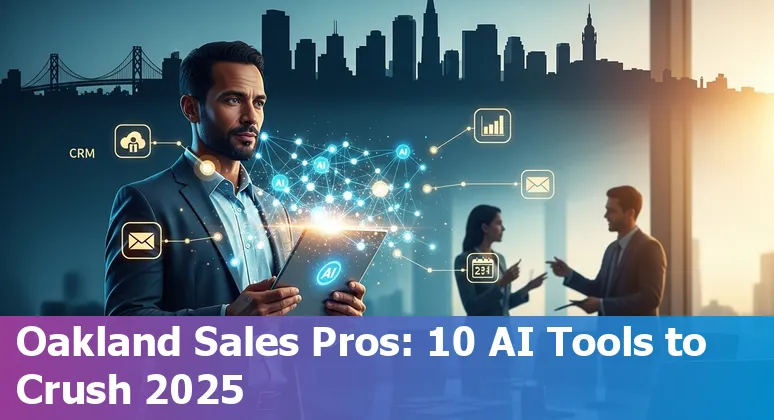 Oakland sales professional using AI tools like ChatGPT, Gong, and Fireflies on a laptop during a Zoom call