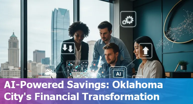 AI dashboard showing procurement savings and process intelligence for financial services in Oklahoma City, Oklahoma, US
