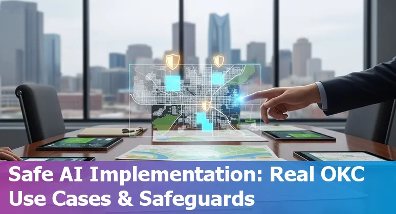 City of Oklahoma City with AI icons overlayed, representing municipal AI use cases and prompts.