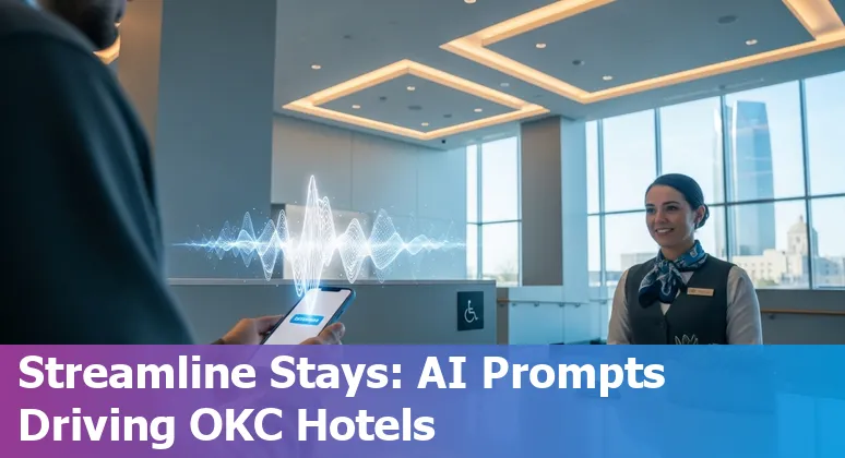 Hotel front desk agent using AI voice assistant to handle reservations and local concierge bookings in Oklahoma City.