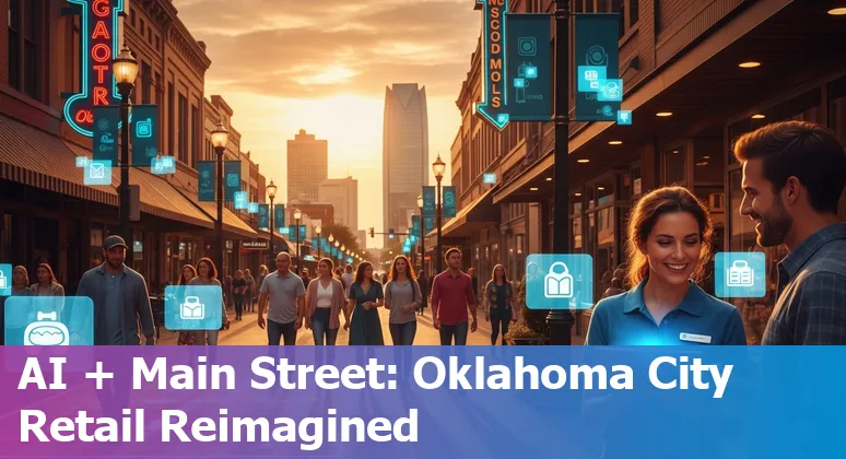 Retail store using AI-powered displays and inventory robots in Oklahoma City, Oklahoma, US — 2025.
