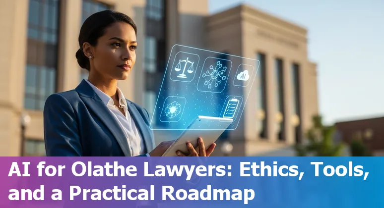 Olathe, Kansas lawyers reviewing AI tools on a laptop: 2025 legal AI guide image