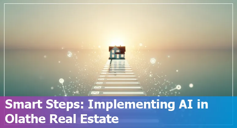 Illustration of AI tools applied to real estate in Olathe, Kansas with local map and property icons.