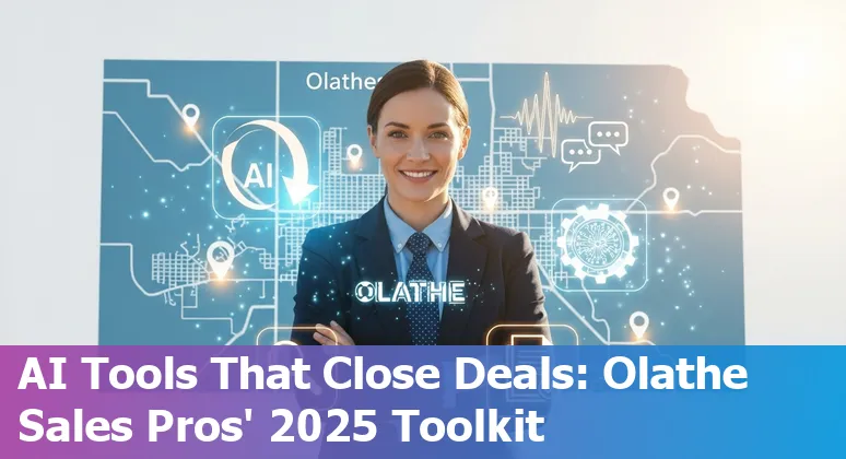 Sales professional using AI tools on a tablet in a warehouse in Olathe, Kansas.