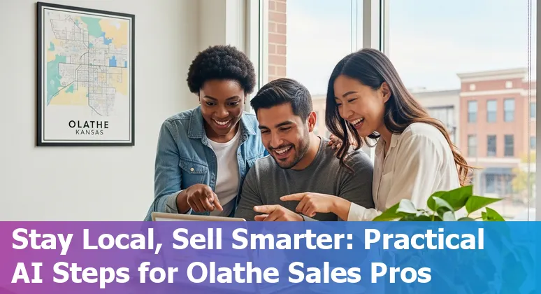Salesperson using AI tools on a laptop in Olathe, Kansas, US — 2025 sales automation and upskilling