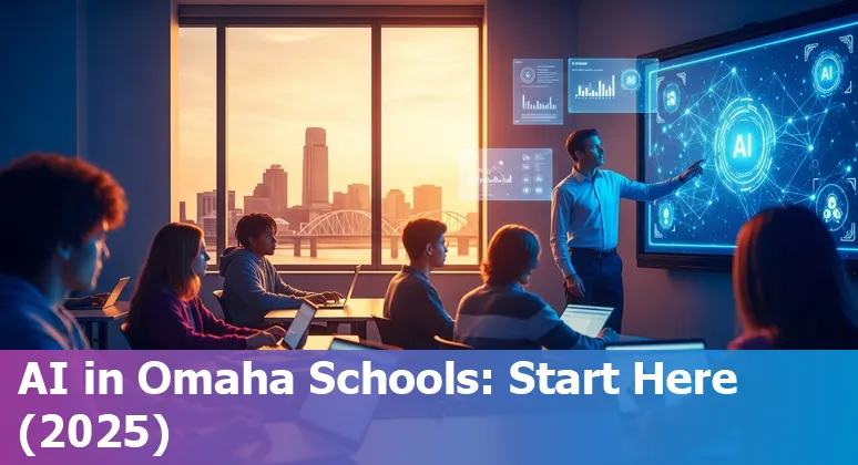 Educators and students at an AI workshop in Omaha, NE discussing generative AI tools and learning resources in 2025