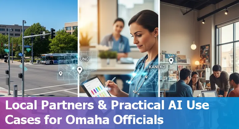 Omaha, Nebraska city skyline with AI network overlay highlighting UNO and KANEKO in 2025