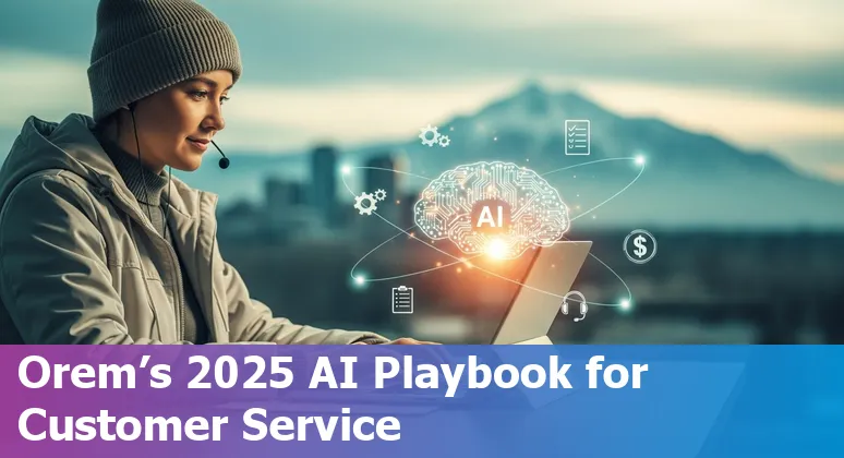 Customer service professional using AI tools in Orem, Utah office, 2025