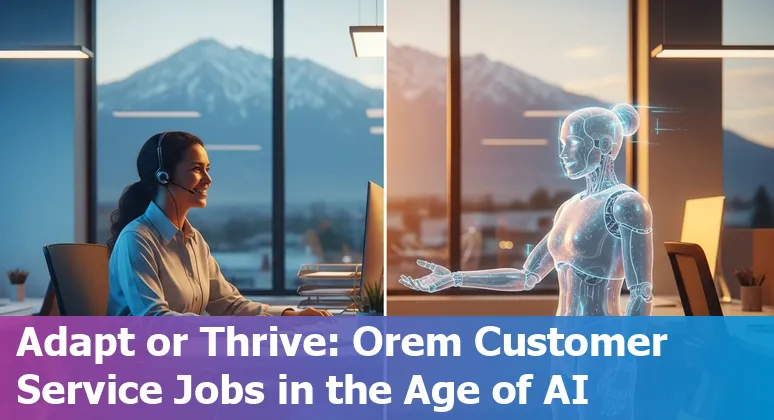 Customer service agent using AI tools in an Orem, Utah office — Will AI replace customer service jobs in Orem, Utah?