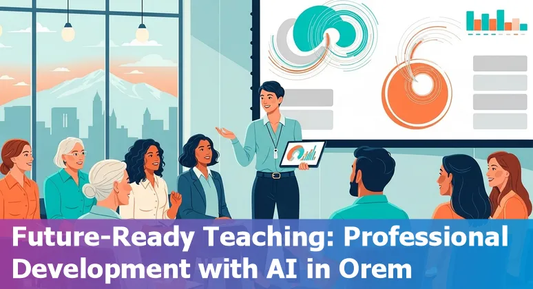 Educators in Orem, Utah collaborating with AI tools in a classroom — AI in education in Orem, Utah, US.