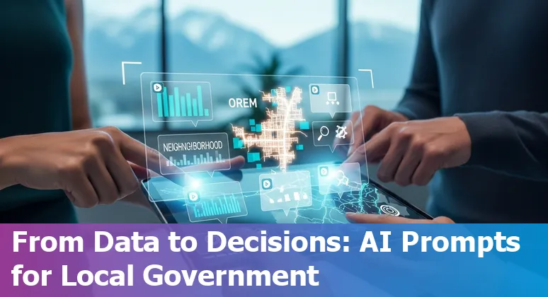 City of Orem government building with digital AI network overlay representing AI use cases in local government