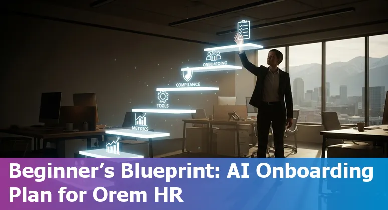 HR professional using AI tools on laptop in Orem, Utah — 2025 guide image