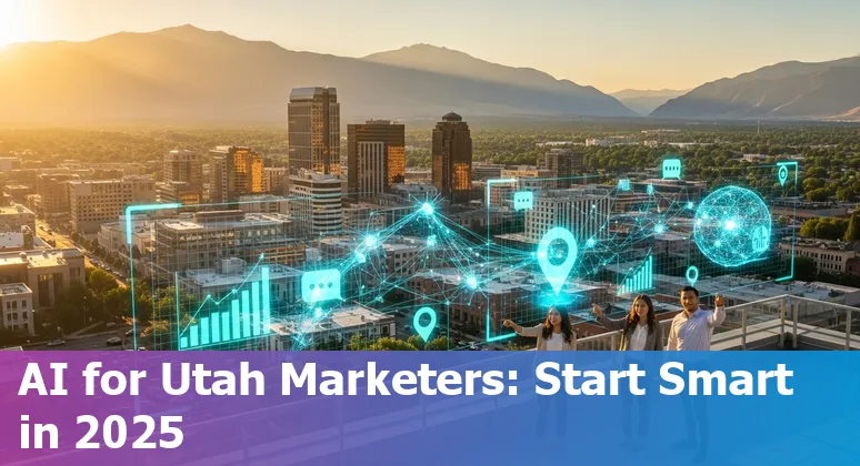 Marketing team in Orem, Utah using AI tools on laptops — 2025 guide image