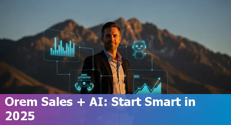 Sales professional in Orem, Utah using AI demo automation dashboard, 2025