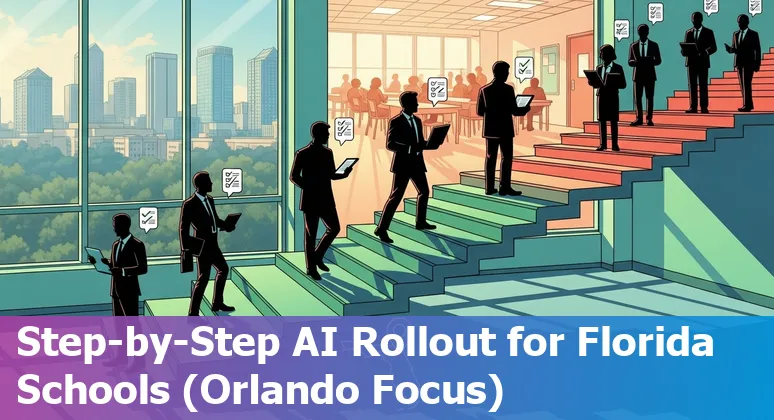 Educators exploring AI tools at a conference in Orlando, Florida in 2025