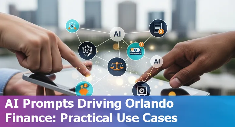 Orlando skyline with financial icons and AI agent overlays representing fraud detection, underwriting, and wealth management.