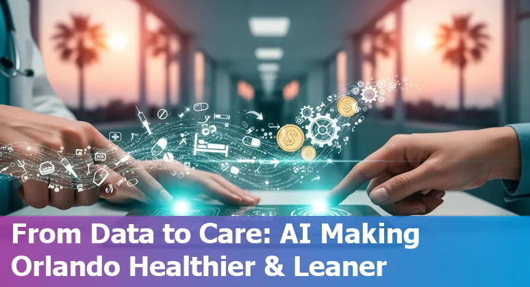 Hospital command center screen showing AI patient-flow dashboard in Orlando, Florida.