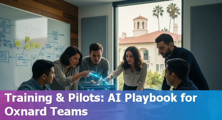 Customer service agent using AI tools in Oxnard, California office in 2025, illustrating chatbot, voice, and analytics
