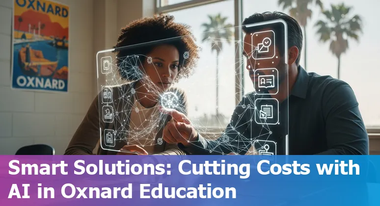 Oxnard, California education company team discussing AI implementation and cost savings in a school setting.