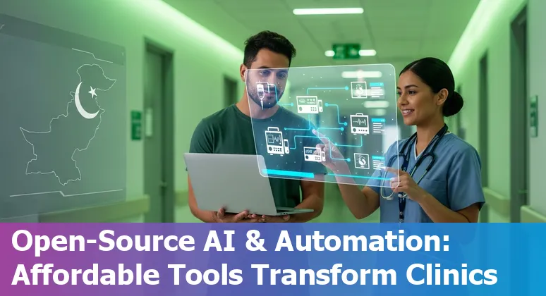 Healthcare team using AI diagnostics and admin automation in a Pakistan hospital