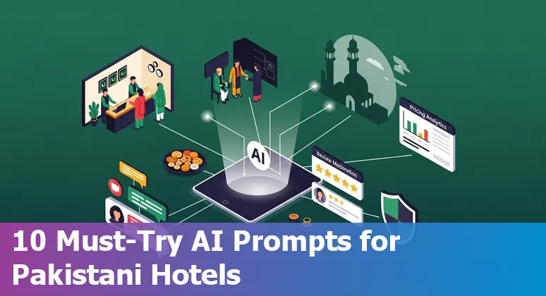 Hotel staff using AI chat and dashboard showing bookings in Pakistan