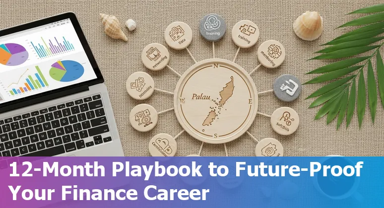 Finance professional in Koror, Palau using AI tools on a laptop, symbolizing AI and finance jobs in Palau 2025