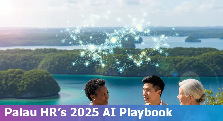 HR professional using AI dashboard on a laptop in Palau, PW - guide to AI for HR in Palau 2025