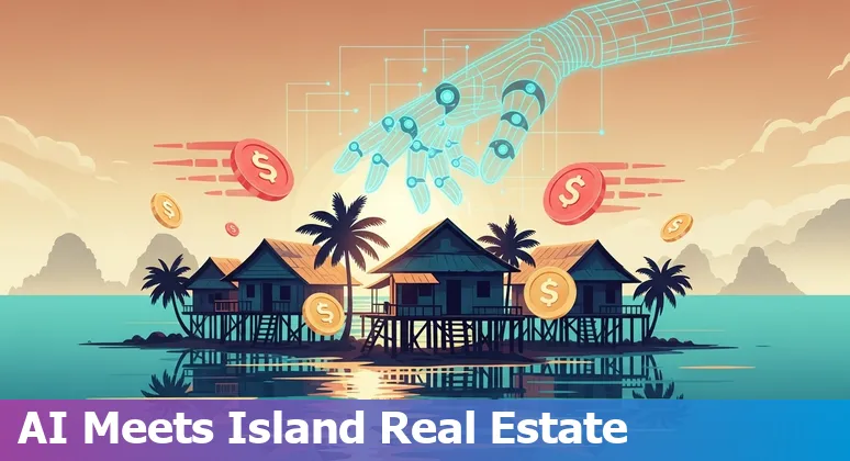 Real estate agent using an AI dashboard in Palau showing cost savings and efficiency metrics in Palau