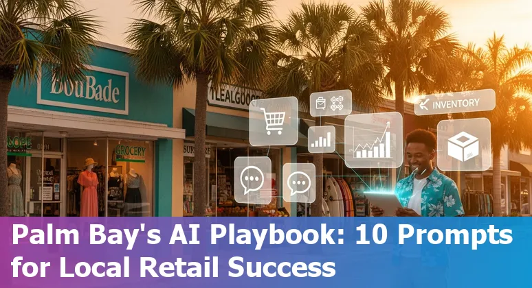 Retail manager using AI dashboard to optimize inventory and customer recommendations in a Palm Bay store