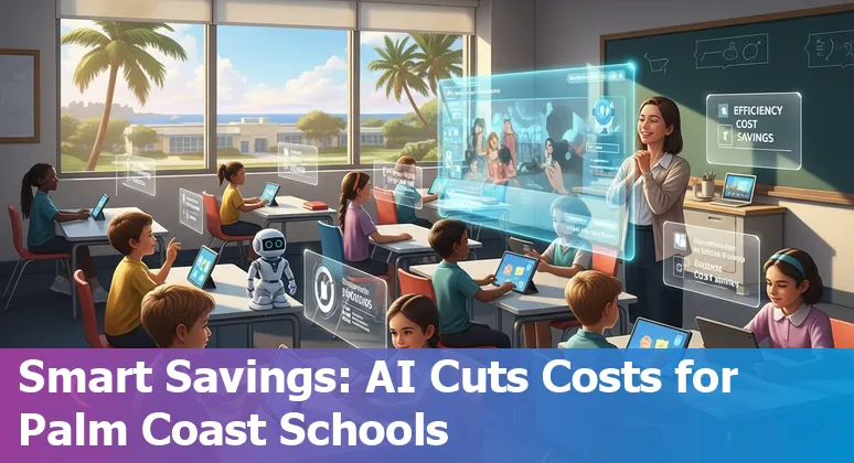 Educators in Palm Coast, Florida using AI tools in a classroom, showing cost-saving and efficiency benefits
