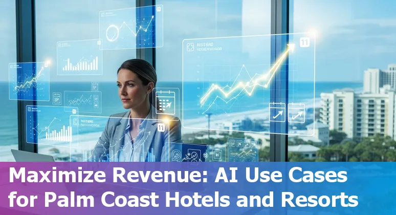 Hotel staff using AI-powered tablet to generate Palm Coast guest itineraries and personalized welcome messages