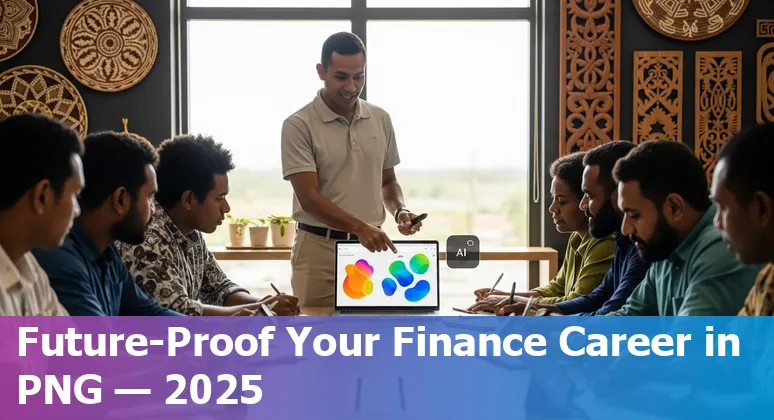 Finance professionals in Papua New Guinea discussing AI, upskilling and local job protection in Port Moresby