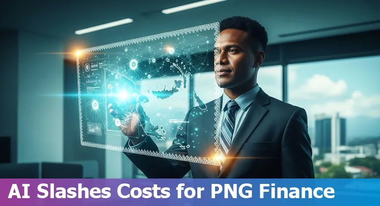 Illustration of AI tools improving banking operations in Papua New Guinea