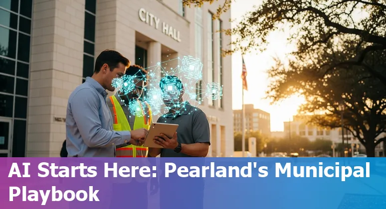 City hall staff using AI-powered chatbot and dashboards for Pearland municipal services