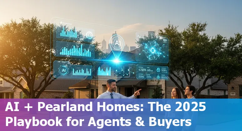 Real estate agent using AI tools to show a home in Pearland, Texas in 2025
