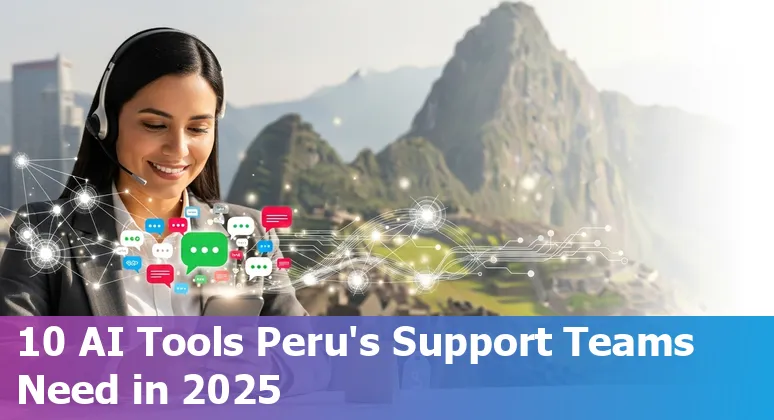 Peruvian customer service team using AI chat tools with WhatsApp and Shopify icons on laptop screen