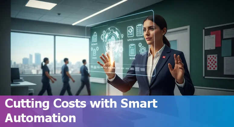 Healthcare professionals reviewing an AI dashboard to cut costs and improve efficiency for healthcare companies in Peru