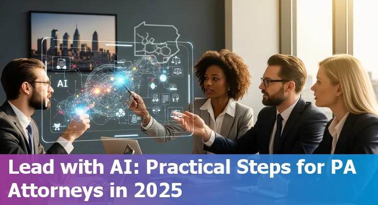 Lawyer using AI tools in Philadelphia, Pennsylvania office — adapting legal jobs in 2025