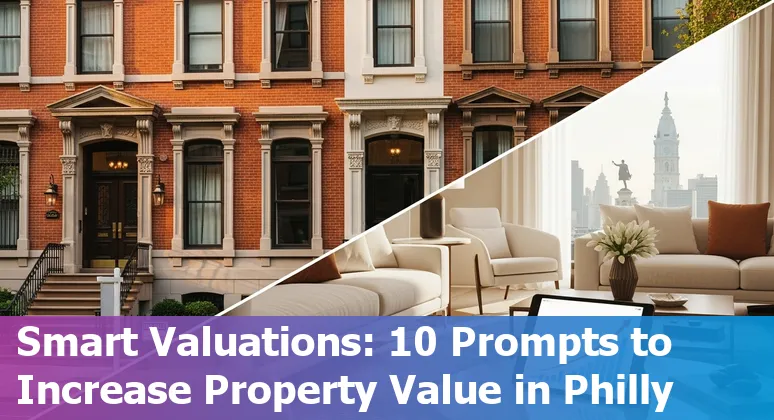 Philadelphia skyline with AI icons overlay representing real estate tools and data prompts.