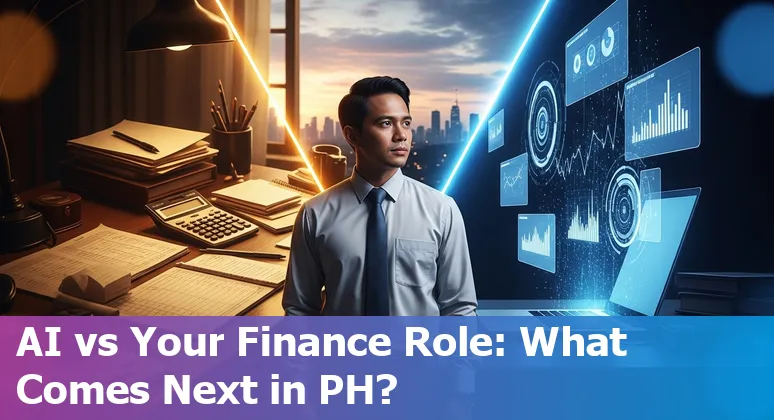 Finance assistant using AI tools on laptop in Manila, Philippines