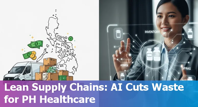 Graphic of AI improving hospital efficiency and lowering costs in the Philippines