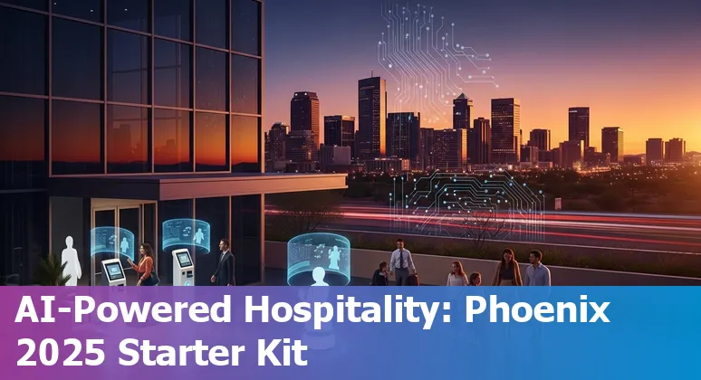Hotel lobby staff using AI dashboard and chatbot in Phoenix, Arizona hotel in 2025