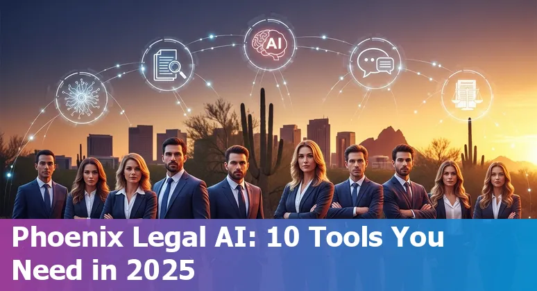 Lawyers in Phoenix using AI tools on laptops with Phoenix skyline