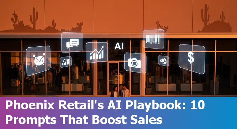 Phoenix retail storefront with AI icons: chatbot, recommendation engine, inventory graph