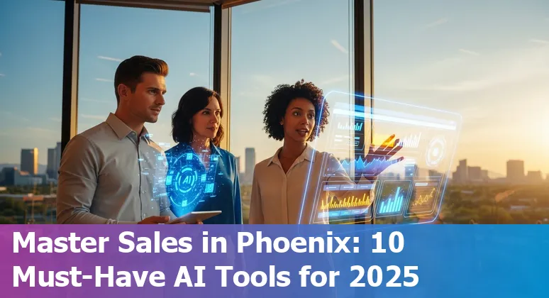Phoenix sales team using AI tools like Gong and Clari on laptops with Phoenix skyline in background