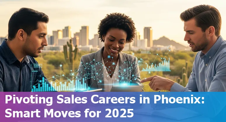 Phoenix, Arizona skyline with overlay text 'Will AI Replace Sales Jobs in Phoenix? Here's What to Do in 2025'