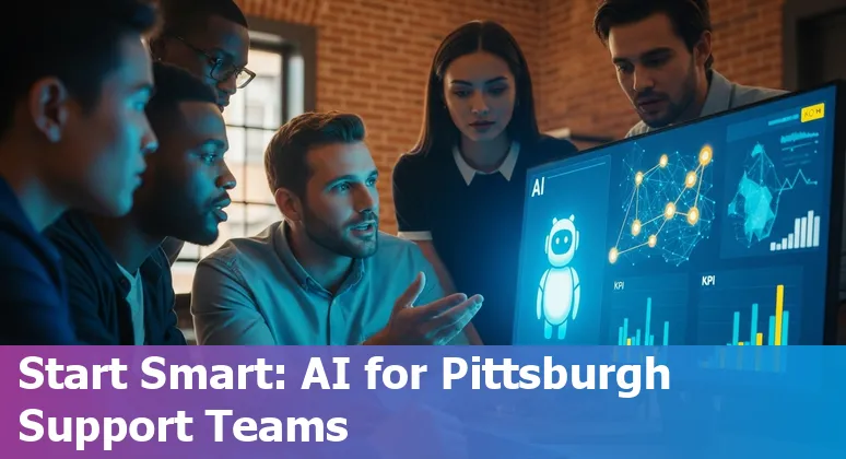 Customer service agent using AI chatbot dashboard in Pittsburgh, Pennsylvania, US in 2025