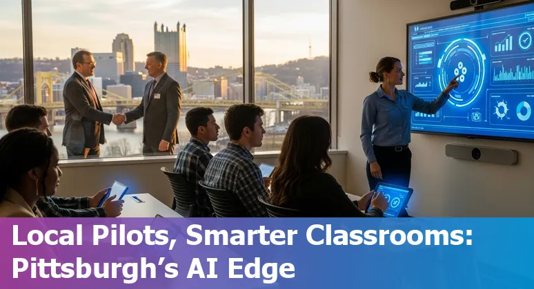 Education staff using AI tools in Pittsburgh, Pennsylvania office setting