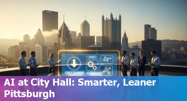 Pittsburgh skyline with AI network overlay highlighting Pittsburgh and Pennsylvania government digital transformation